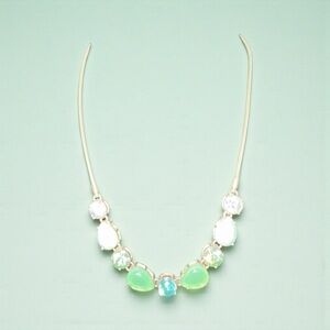 J. Crew Necklace with Green and White Stones